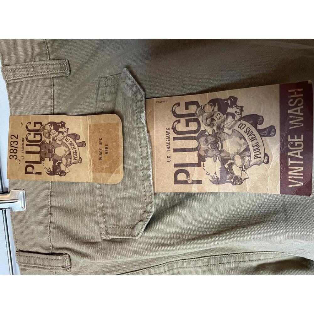PLUGG Vintage Wash Cargo Pants 38x32 Tan Brown New With Tags - Picture 1 of 10